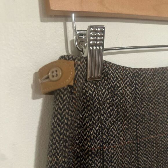 Daks London Vintage Pleated Tartan Midi Skirt Quiet Luxury Classic Size 14 - Picture 3 of 8